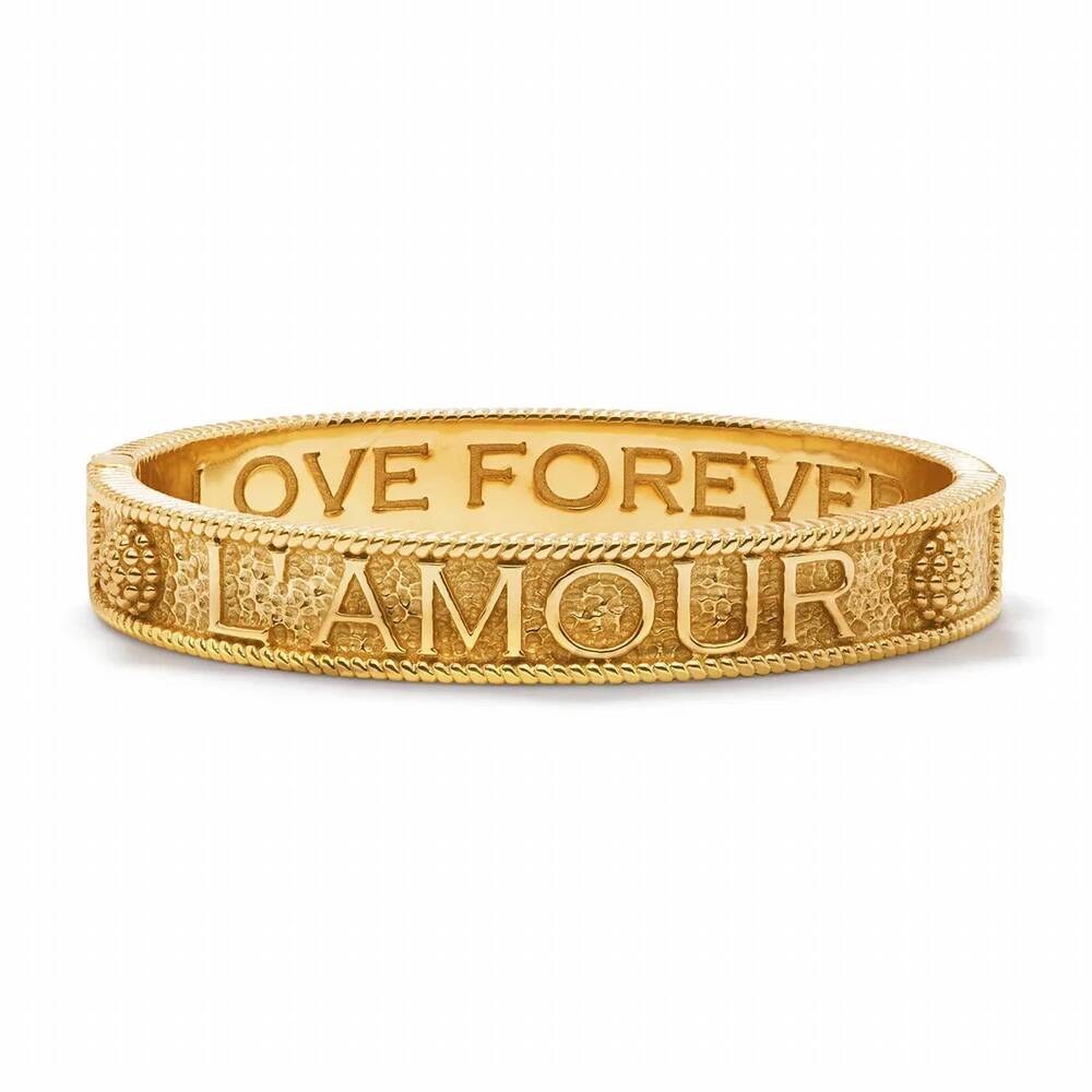 NEW CAPUCINE DE WULF women's l'amour toujour hinged bangle in gold